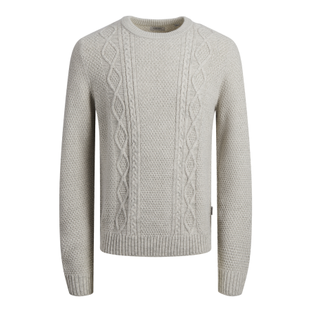 JACK & JONES Jrebjosh Knit Crew Neck - Hvid Melange