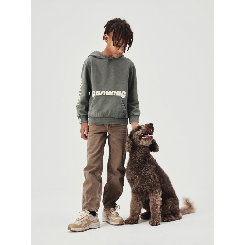 NAME IT Nkmosivas Langærmet Nreg Sweat Wh Bru - Tea Leaf