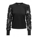 JDY Fairview L/S Bluse Med Blondeærmer - Sort