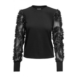 JDY Fairview L/S Bluse Med Blondeærmer - Sort