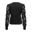 JDY Fairview L/S Bluse Med Blondeærmer - Sort