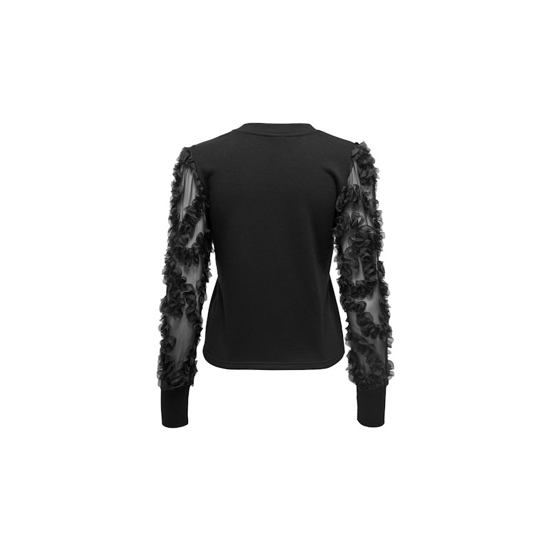 JDY Fairview L/S Bluse Med Blondeærmer - Sort