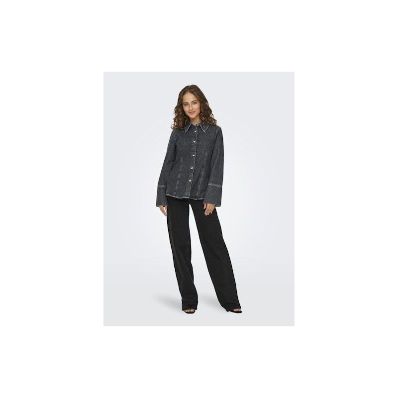 ONLY Nara L/S Denim Skjorte - Washed Black