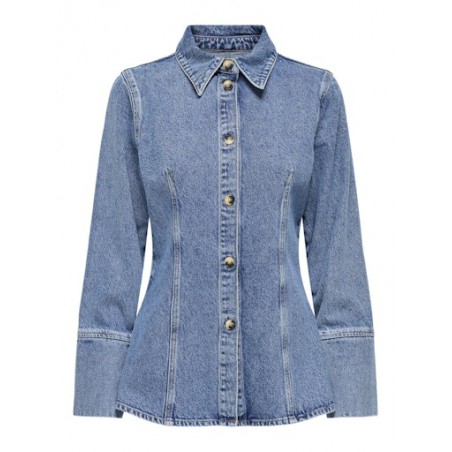 ONLY Nara L/S Denim Skjorte - Medium Blue Denim