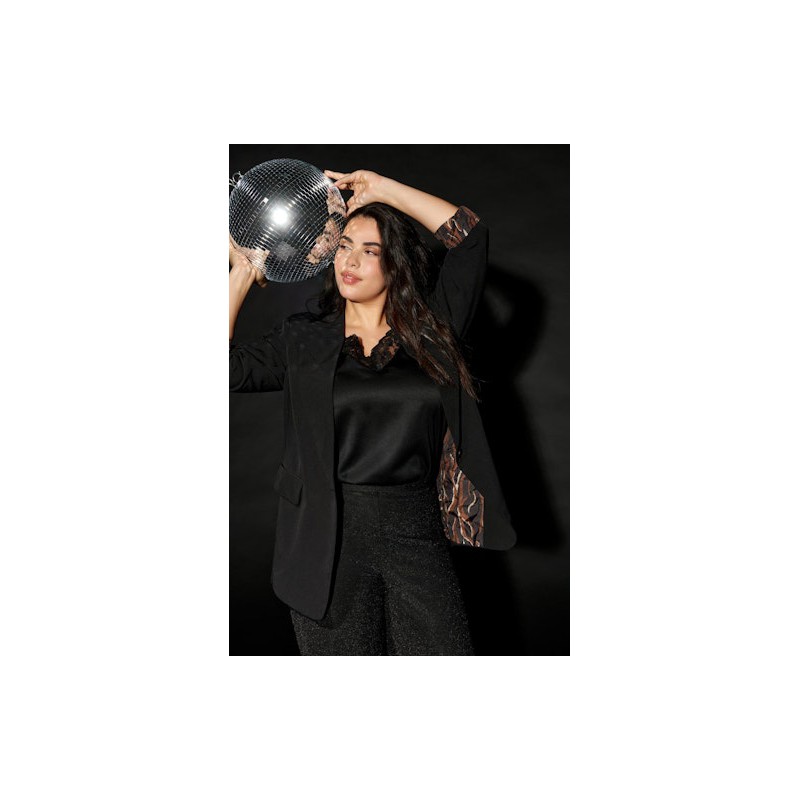 ONLY CARMAKOMA Lana-Berry Blazer - Sort/Leo