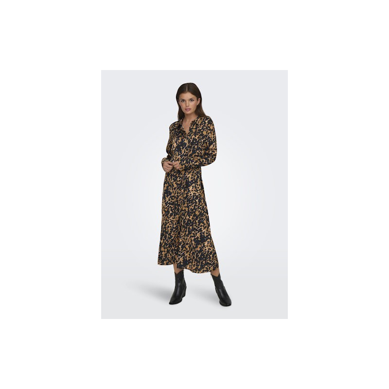JDY Judy Midi Skjorte Kjole - Brown Sugar/Leo