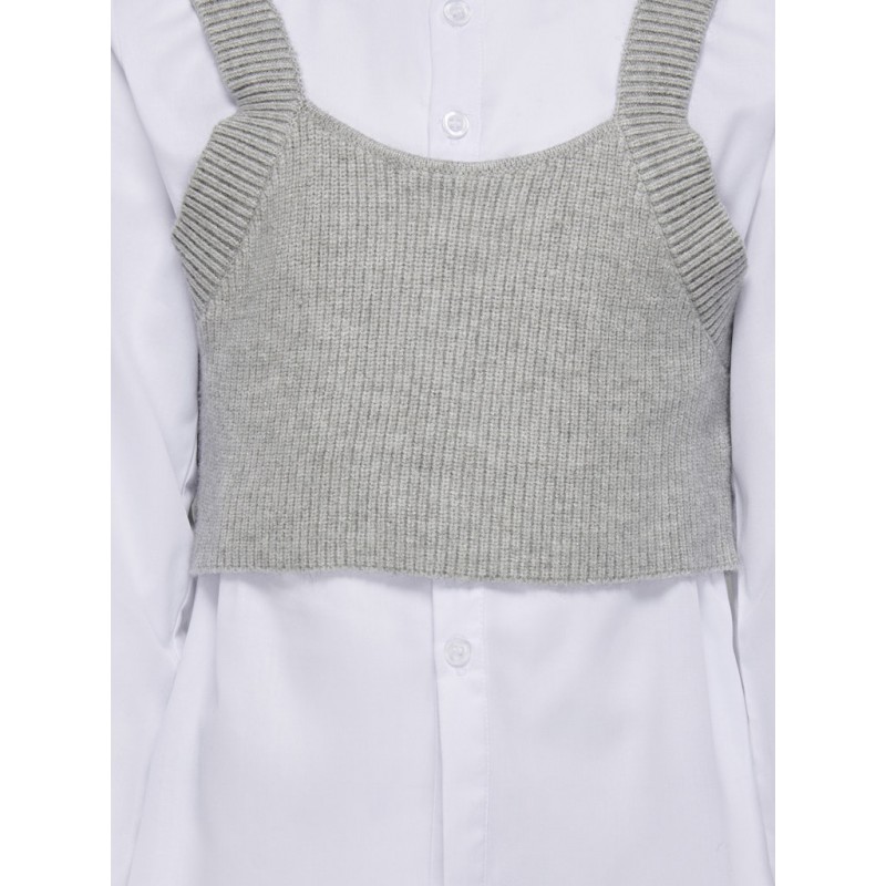 KIDS ONLY Zoe 2 Piece Skjorte Og Strik - Cloud Dancer