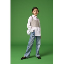 KIDS ONLY Zoe 2 Piece Skjorte Og Strik - Cloud Dancer