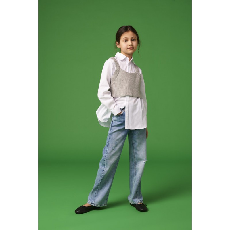 KIDS ONLY Zoe 2 Piece Skjorte Og Strik - Cloud Dancer