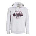 JACK & JONES Jrebcasper Sweat Hood - Hvid Melange