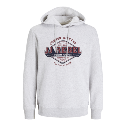 JACK & JONES Jrebcasper Sweat Hood - Hvid Melange