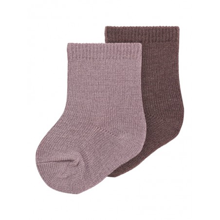 NAME IT Baby Wakta Uld 2-pak Strømper - Purple Dove