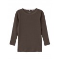 NAME IT Mini Reese Xslim Fit L/S Bluse - Chocolate Brown