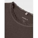 NAME IT Mini Reese Xslim Fit L/S Bluse - Chocolate Brown