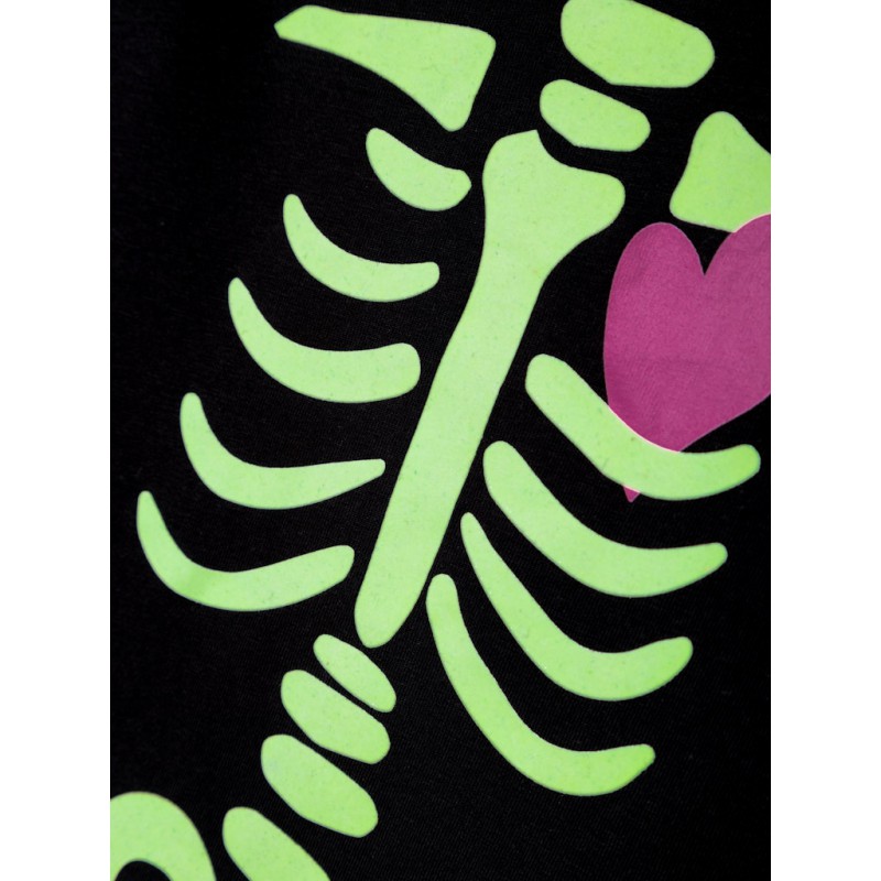 NAME IT MINI Halloween Skelet Sæt - Sort / Pink
