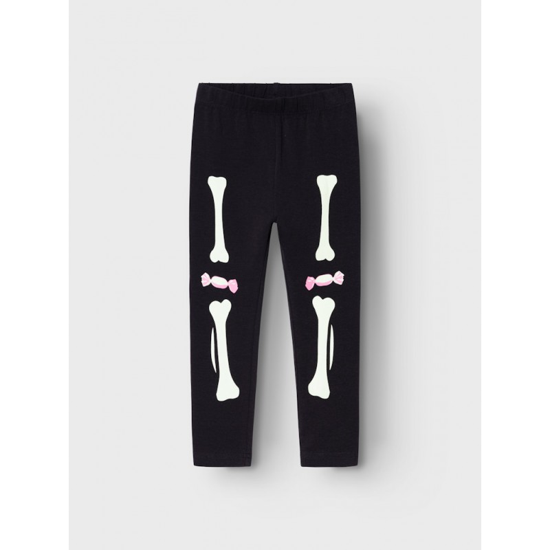NAME IT MINI Halloween Skelet Sæt - Sort / Pink