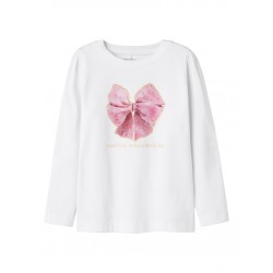 NAME IT Mini Rosalind L/S Bluse - Bright White