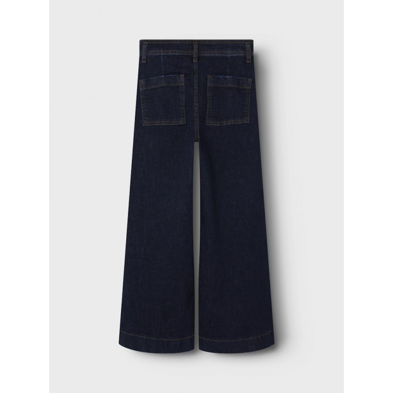 NAME IT Kids Salli Slim Wide Jeans - Dark Blue Denim