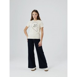 NAME IT Kids Salli Slim Wide Jeans - Dark Blue Denim