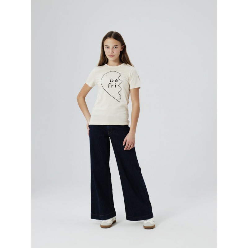 NAME IT Kids Salli Slim Wide Jeans - Dark Blue Denim