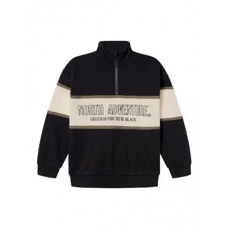 NAME IT Kids Borde Halv Lynlås Sweatshirt - Sort
