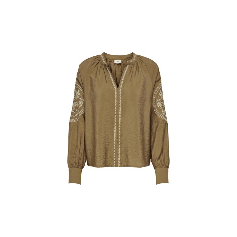 JDY Greta Embroidery Top - Malt Ball