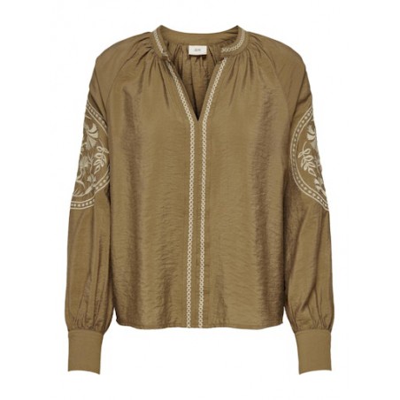 JDY Greta Embroidery Top - Malt Ball