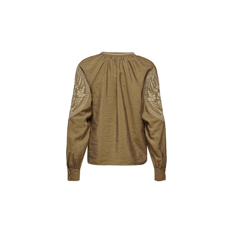 JDY Greta Embroidery Top - Malt Ball