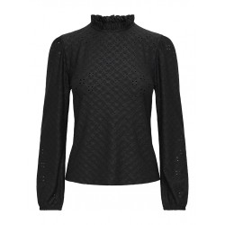 JDY Cathinka L/S Flæse Bluse - Sort