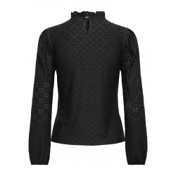 JDY Cathinka L/S Flæse Bluse - Sort