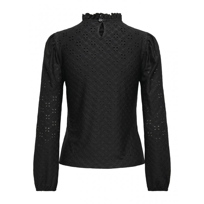 JDY Cathinka L/S Flæse Bluse - Sort