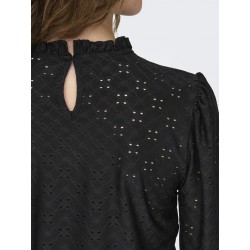 JDY Cathinka L/S Flæse Bluse - Sort