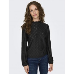 JDY Cathinka L/S Flæse Bluse - Sort