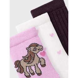 NAME IT Mini Nadia 3-Pak Sokker - Jet Stream