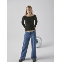 LMTD Nolin LW Denim Wide Leg Bukser - Medium Blue Denim