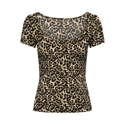 JDY Mathilda S/S Top Leo Jrs Exp - Sort