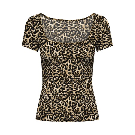 JDY Mathilda S/S Top Leo Jrs Exp - Sort