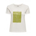 JDY Michigan Life S/S Print Top - Cloud Dancer / WOODBINE
