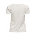 JDY Michigan Life S/S Print Top - Cloud Dancer / WOODBINE