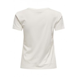 JDY Michigan Life S/S Print Top - Cloud Dancer / WOODBINE