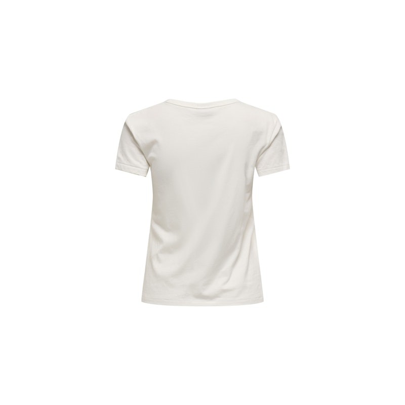 JDY Michigan Life S/S Print Top - Cloud Dancer / WOODBINE