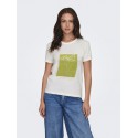 JDY Michigan Life S/S Print Top - Cloud Dancer / WOODBINE