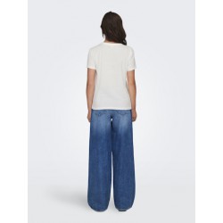 JDY Michigan Life S/S Print Top - Cloud Dancer / WOODBINE