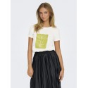 JDY Michigan Life S/S Print Top - Cloud Dancer / WOODBINE