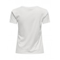 JDY Michigan Life S/S Print Top - Cloud Dancer / Caster Grey