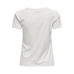 JDY Michigan Life S/S Print Top - Cloud Dancer / Caster Grey