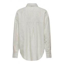 JDY Silvia L/S Broderet Loose Fit Skjorte - White Sand