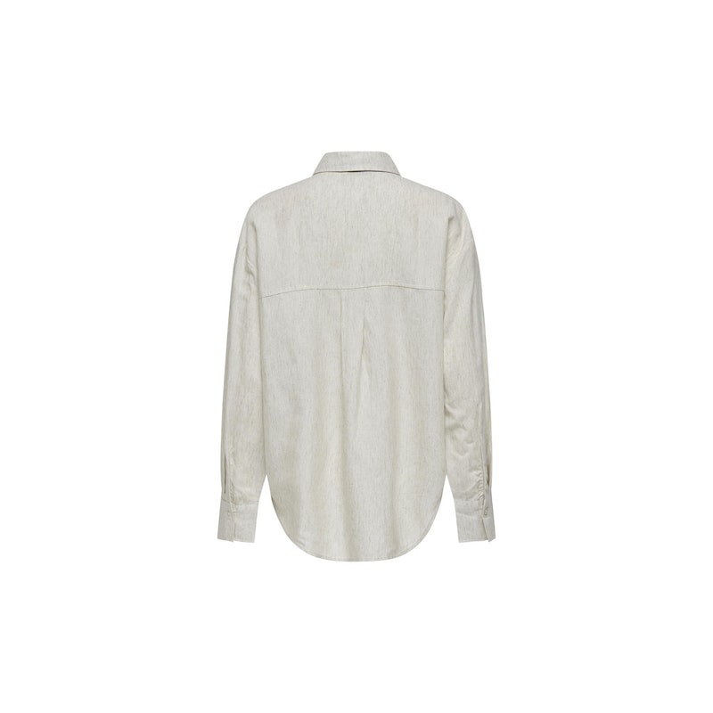 JDY Silvia L/S Broderet Loose Fit Skjorte - White Sand