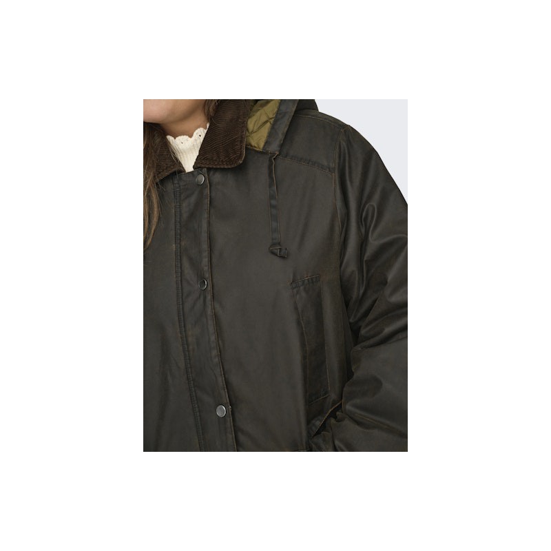 ONLY CARMAKOMA Mountain Hood Washed Jakke Otw - Peat/Chocolate