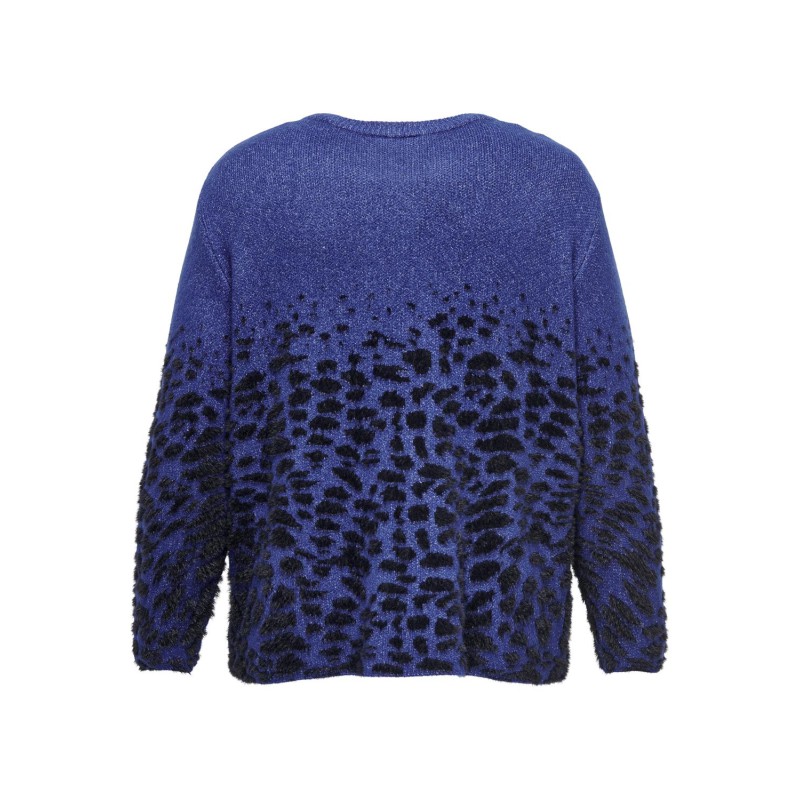 ONLY CARMAKOMA Anni Langærmet O-Neck Jq Knt - Sodalite Blue